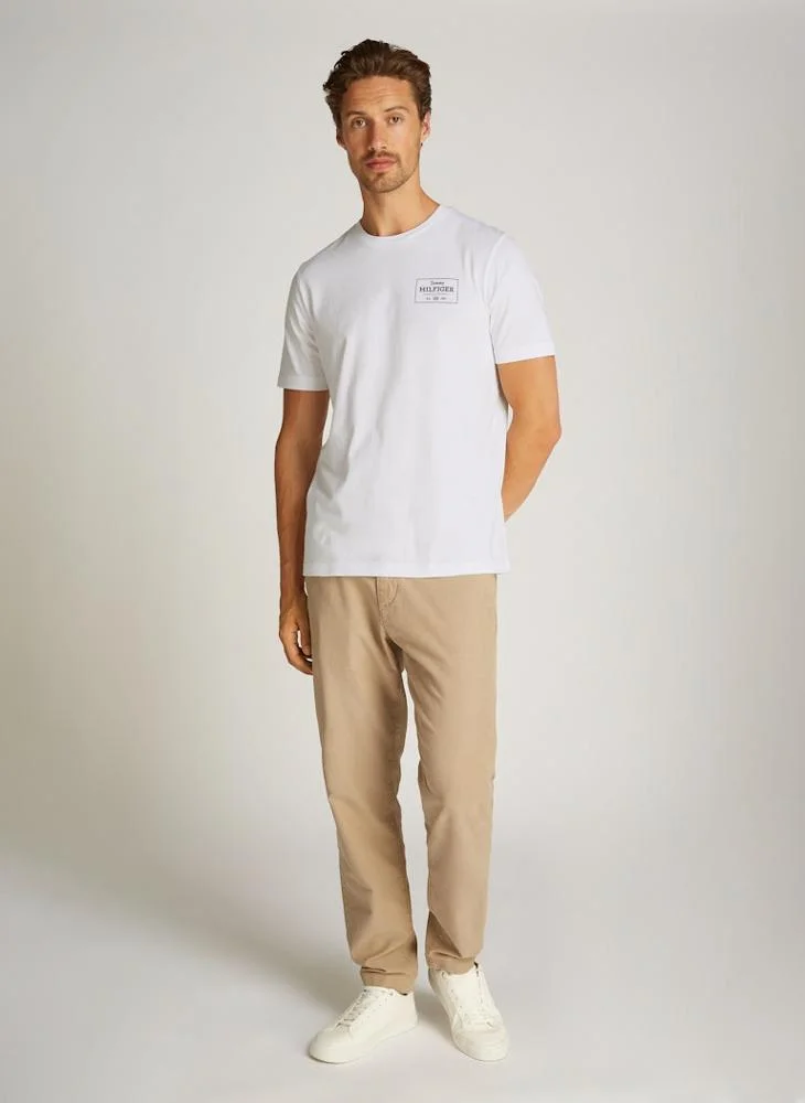 تومي هيلفيغر Logo Print Short Sleeve Crew  Neck T-Shirt
