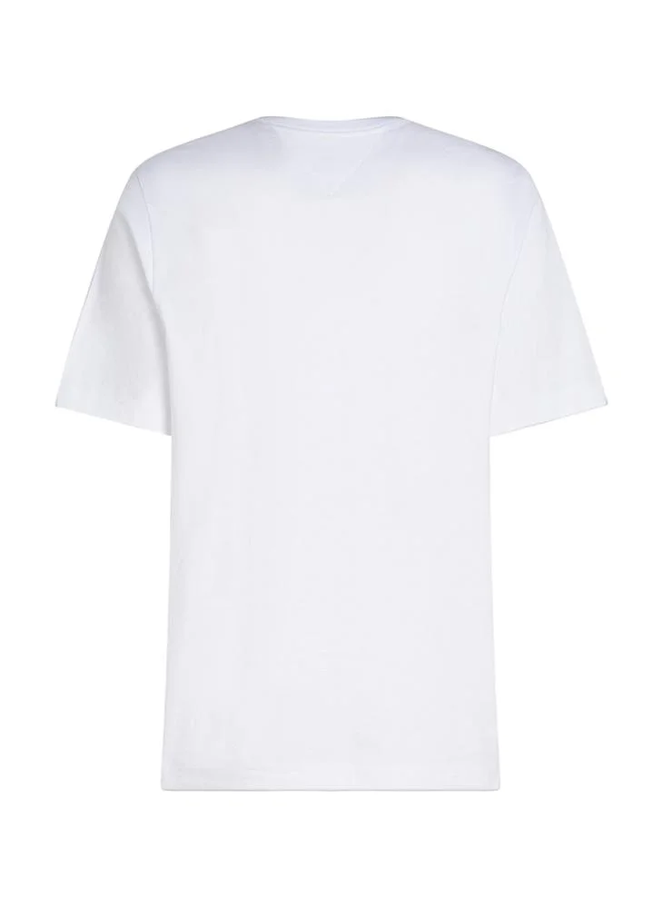 تومي هيلفيغر Logo Print Short Sleeve Crew  Neck T-Shirt