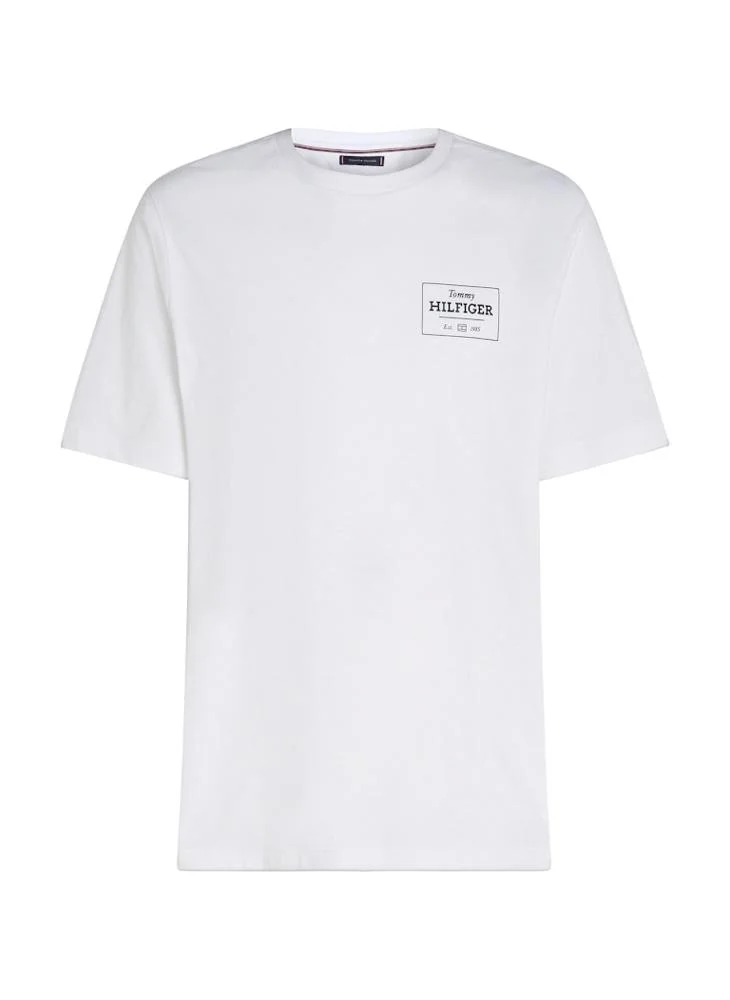تومي هيلفيغر Logo Print Short Sleeve Crew  Neck T-Shirt