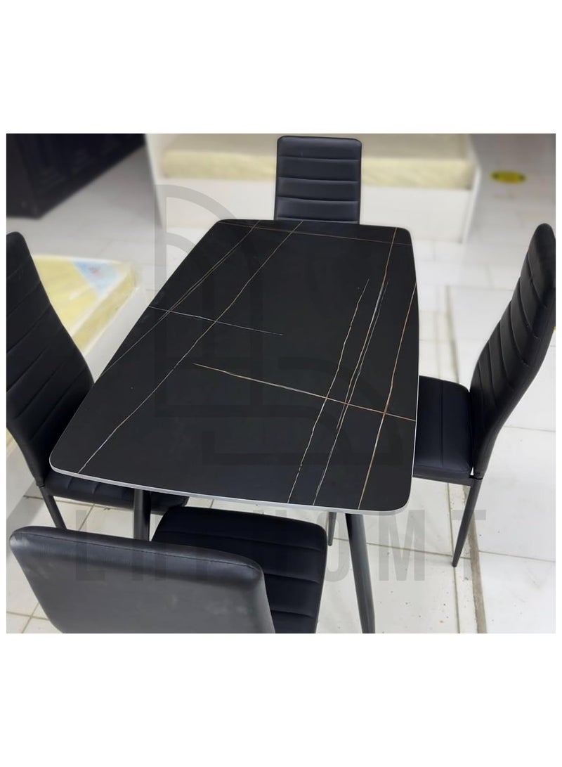 LHFHOMT LHFHOMT - 5-Pieces Dining Sets, 1 Piece Rectangular Table With 1+4 Seater Modern Design Furniture for Home, Dining Room, Cafeteria  - Image 3