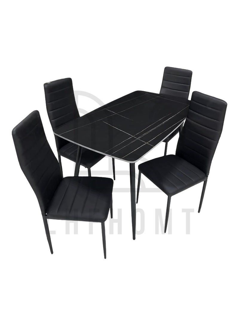 LHFHOMT LHFHOMT - 5-Pieces Dining Sets, 1 Piece Rectangular Table With 1+4 Seater Modern Design Furniture for Home, Dining Room, Cafeteria  - Image 4