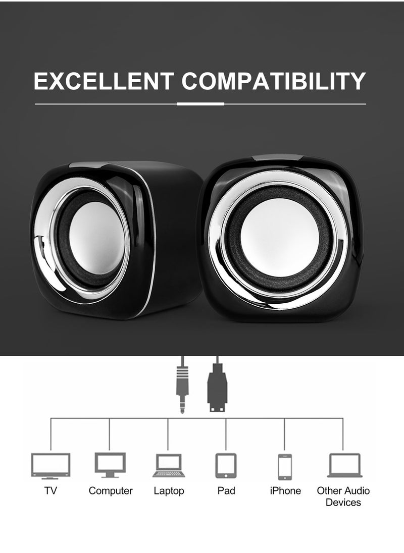 BONKS - Computer Speakers, 6W PC Powered Speakers USB Speaker Monitor Speakers for Desktop Computer/PC/Laptop Gaming Speaker - Image 1