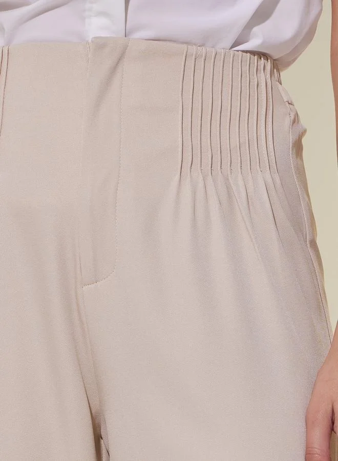 Take Two Straight Leg Mid Rise Trouser with Pintuck Detail