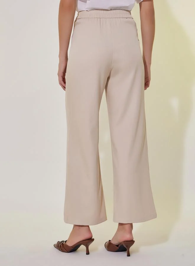 Take Two Straight Leg Mid Rise Trouser with Pintuck Detail