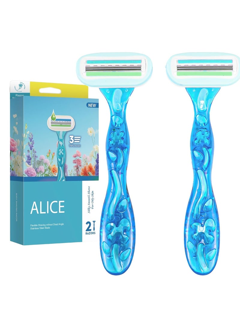 حلاقة ناعمة كالحرير للبشرة الدهنية، 3 شفرات ثلاثية، شفرتان