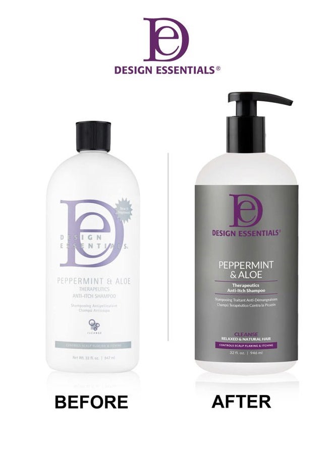 Design Essentials Peppermint & Aloe Therapeutics Anti-Itch Shampoo For Instant Scalp and Dandruff Relief - 8 Oz  - Image 3
