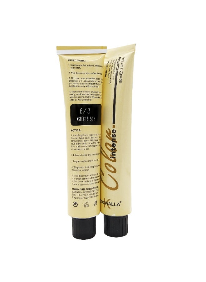Kooswalla Hair Color - 6/3 Dark Golden Blonde 100ml - Image 4