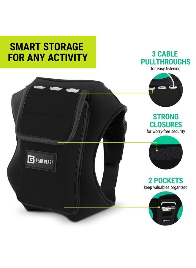 Gear Beast Running Backpack Vest Cell Phone and Accessories Holder Lightweight Pack Key Card ID Holder for Running Walking Cycling Fits iPhone 11 X XS Max 8 7 Plus Galaxy S9 S8 Plus Note 10 9 8 - Image 3