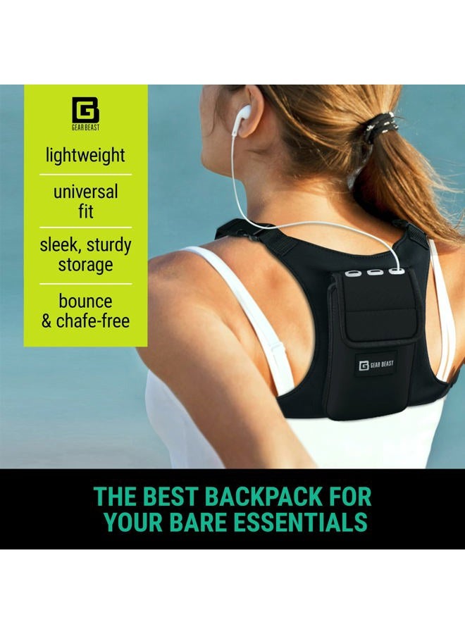 Gear Beast Running Backpack Vest Cell Phone and Accessories Holder Lightweight Pack Key Card ID Holder for Running Walking Cycling Fits iPhone 11 X XS Max 8 7 Plus Galaxy S9 S8 Plus Note 10 9 8 - Image 2