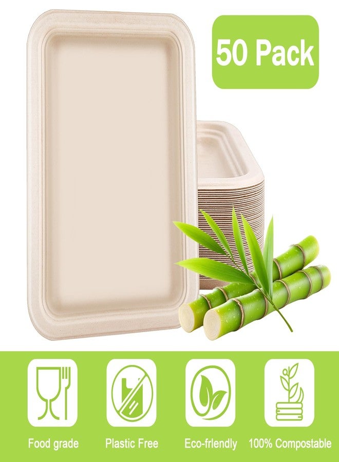 Xvvirnt 50 Pack 14 Inch Disposable Food Trays, Compostable Extra Large Paper Plates, Heavy Duty Large Paper Platter Plates, Platters Trays for Serving Crawfish Lobster, Crab, Seafood Boil - Image 4