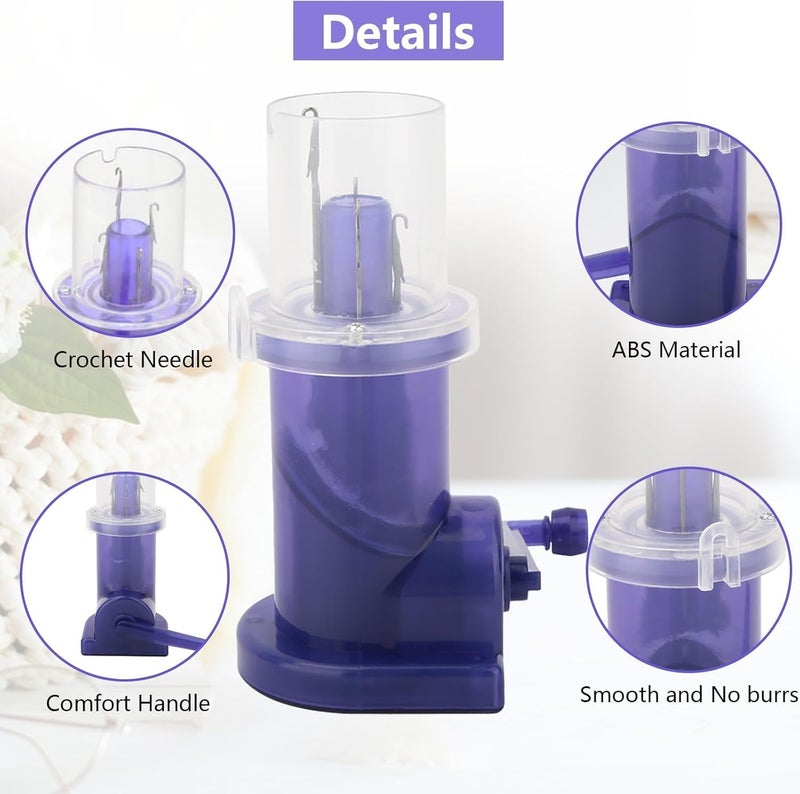 Snivy Snivy Hand Spool Knitter, Hand Knitting Machine DIY Household Hand Spool Knitter Hand Operated Knitting Machine Craft Bracelet Weave Tool  - Image 2