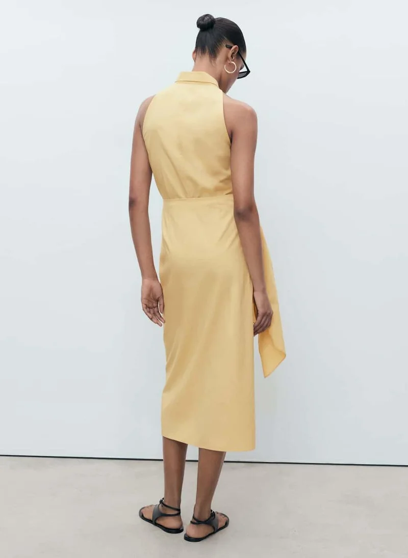 MANGO Knotted Shirt Dress