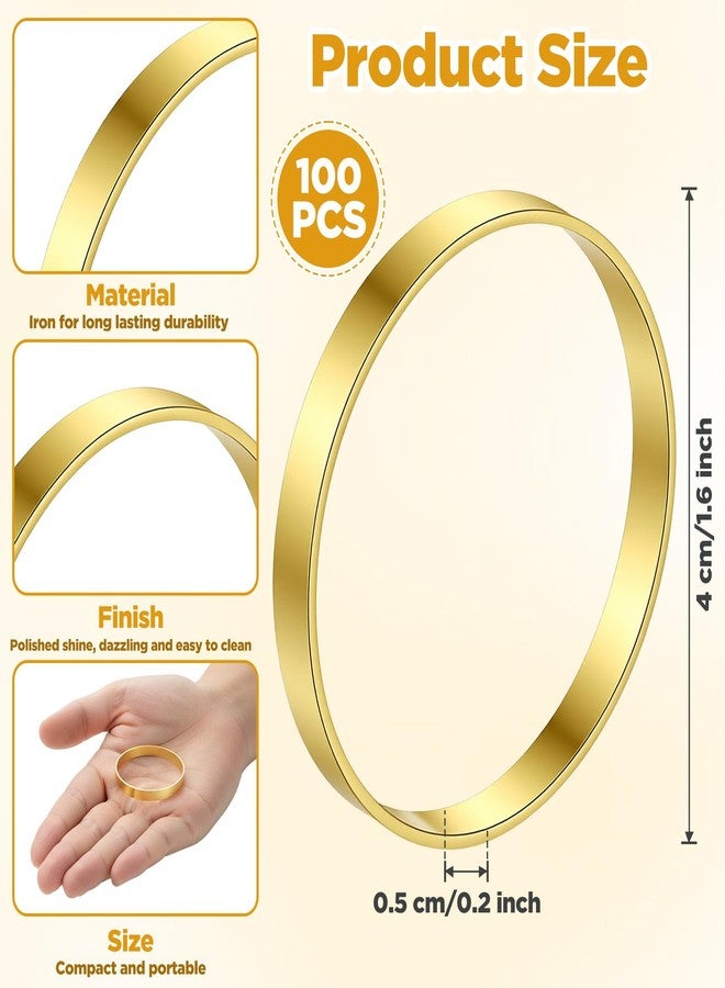 Caeuiciw 100 Pcs Gold Napkin Rings Bulk, Elegant Gold Napkin Rings, Servilleteros para Mesas for Weddings, Parties, Dinners - Image 2
