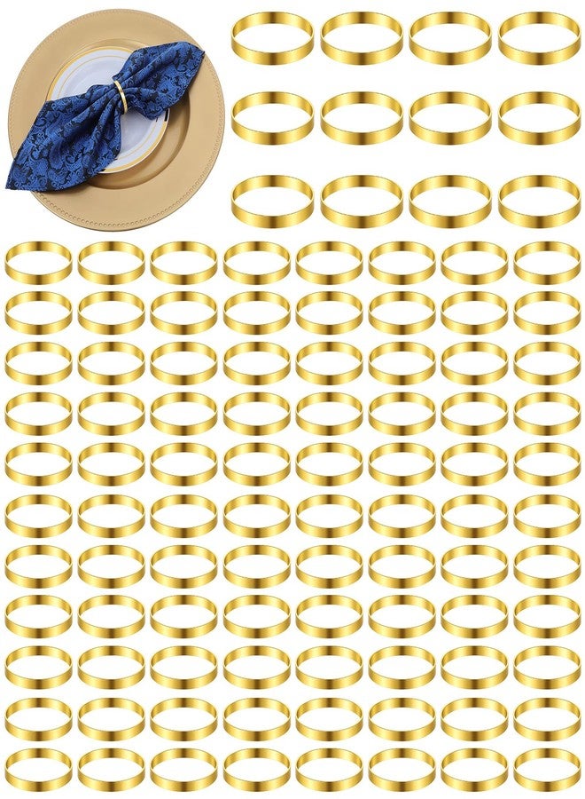 Caeuiciw 100 Pcs Gold Napkin Rings Bulk, Elegant Gold Napkin Rings, Servilleteros para Mesas for Weddings, Parties, Dinners - Image 1