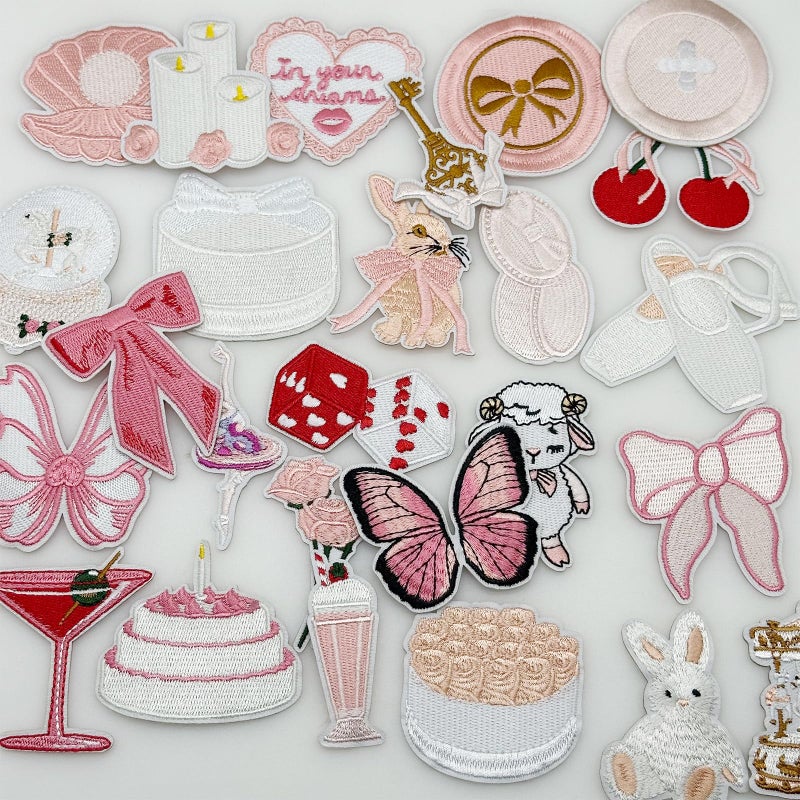 Yayatty 27 PCS Appliques Stickers Iron on Patches White Embroidered Sew on Patch Applique for Clothing Dress Backpacks and DIY Decorations - Image 2