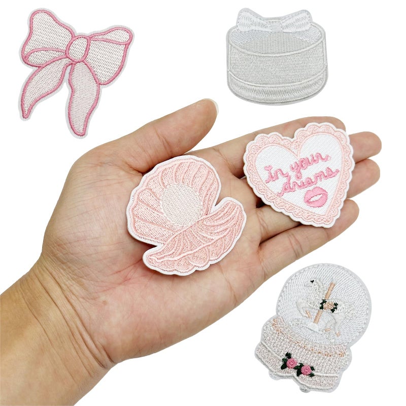 Yayatty 27 PCS Appliques Stickers Iron on Patches White Embroidered Sew on Patch Applique for Clothing Dress Backpacks and DIY Decorations - Image 3