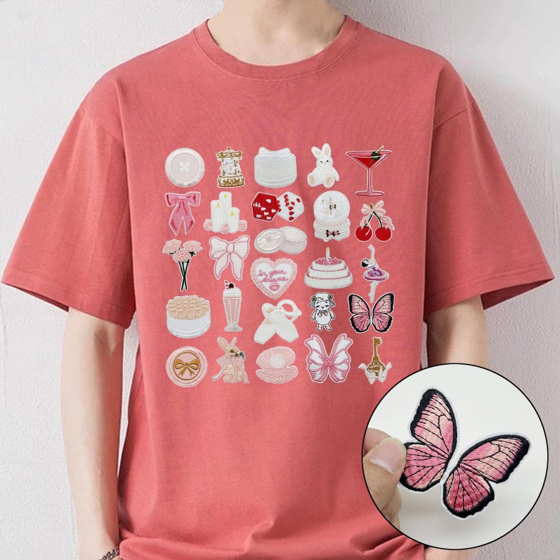 Yayatty 27 PCS Appliques Stickers Iron on Patches White Embroidered Sew on Patch Applique for Clothing Dress Backpacks and DIY Decorations - Image 4