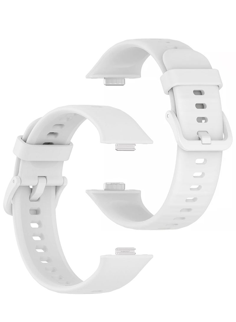 CATANES Wristband for Huawei Watch Fit 3/Fit 4/Fit 4 Pro Bands, Silicone Bracelet Quick Release Arm Band, Replacement Smartwatch Band Quick Release Sport Strap - White  - Image 2