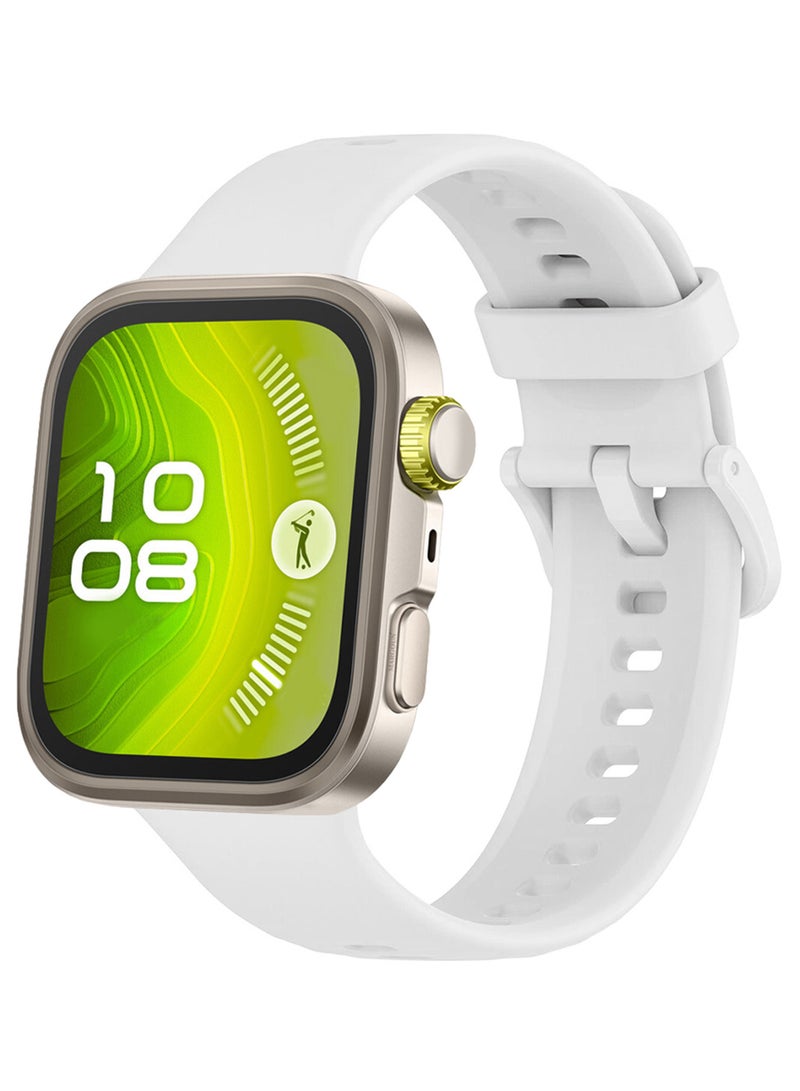 CATANES Wristband for Huawei Watch Fit 3/Fit 4/Fit 4 Pro Bands, Silicone Bracelet Quick Release Arm Band, Replacement Smartwatch Band Quick Release Sport Strap - White  - Image 3
