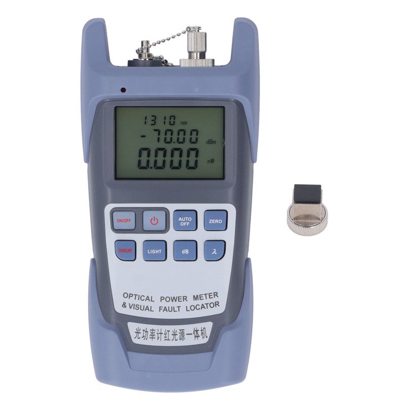 Optical Power Meter 2.5MM Universal Interface 650NM Red Lighting Fiber Optic Tester - Stable Light Source High Accuracy Power Meter for Fiber Optic Cable Testing Network Maintenance - Image 1