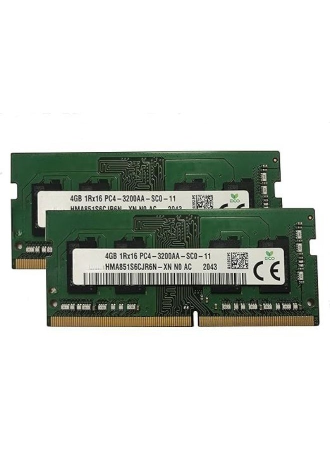 مجموعة ذاكرة رام 8GB للابتوب (2×4GB) DDR4 3200MHz – SODIMM 1.2V – ترقية ذاكرة عالية السرعة
