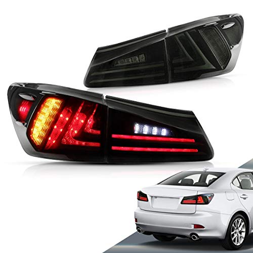 VLAND Led Tail lights Compatible with Base Sedan Lexus IS250 IS350 IS22d 2006-2013 ISF 4-Door 2008-2015(Not for IS250C/ IS350C) Smoke/Tinted - Image 1