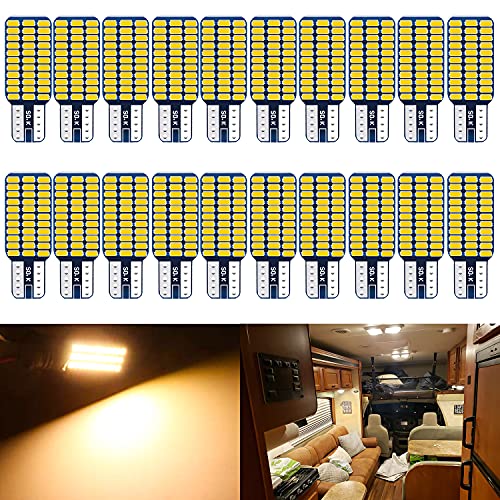 UNXMRFF - Super Bright Natural Warm White T10 921 922 912 LED Bulb for 12V RV Ceiling Dome Light/RV Interior Lighting/Travel Trailer/Camper/Boat (Pack of 20) - Image 1