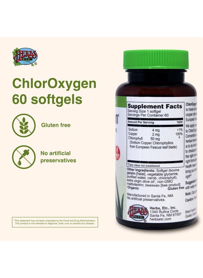 Herbs Etc. ChlorOxygen Chlorophyll Concentrate - Aids Healthy Blood Circulation - High-Altitude Environment Support - Energy Support - 60 Softgels (60 Servings) - Image 3