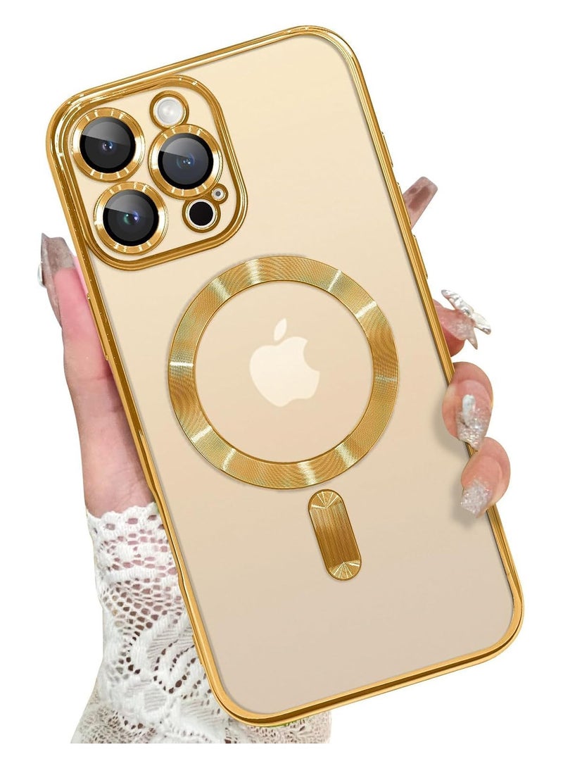 Magnetic Case for iphone 16 pro max Compatible with Wireless Charging, Cover Camera Lens Protector, Slim Protective anti Yellowing Clear Case for iphone 16 pro max  - Image 1