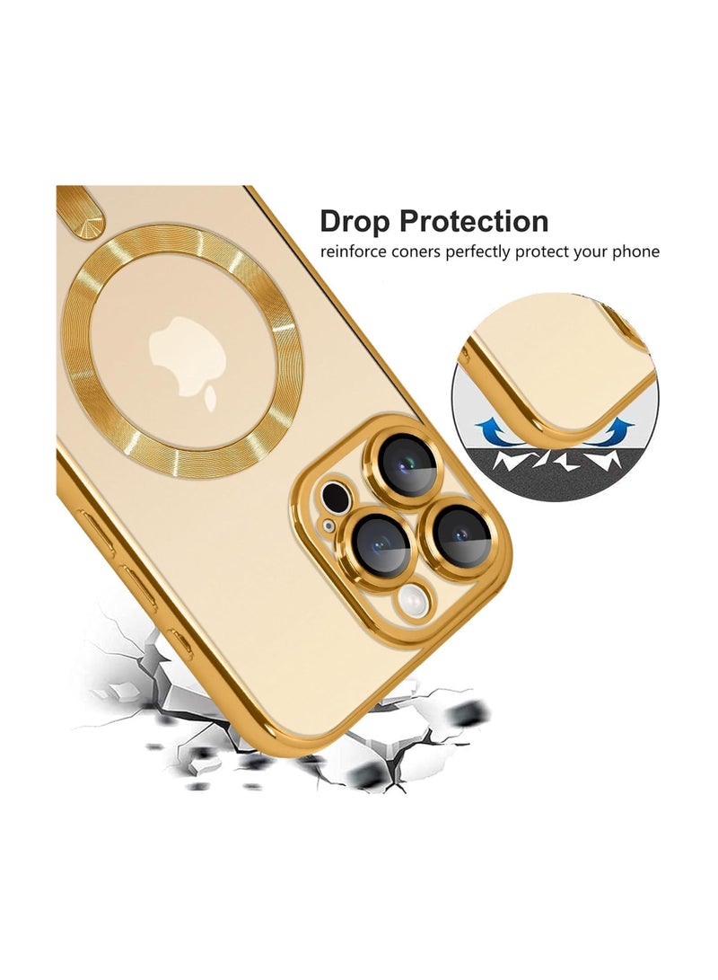 Magnetic Case for iphone 16 pro max Compatible with Wireless Charging, Cover Camera Lens Protector, Slim Protective anti Yellowing Clear Case for iphone 16 pro max  - Image 2