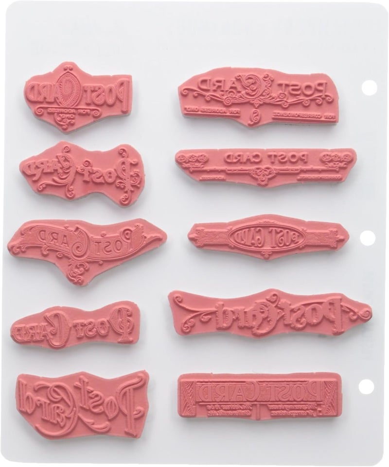 Stampers Anonymous Tim Holtz Cling Rubber Stamp Set - Postcards, 7" x 8.5" - Image 2