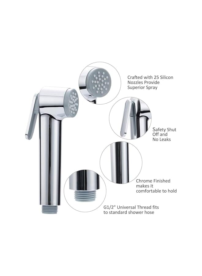 The Bros Bidet Toilet Sprayer Head, Hand Held Toilet with Trigger Spray, Bidet Sprayer Cloth Bathroom Diaper Sprayer, Bidet Bathroom Fixtures for Kitchen Bathroom Shower Toilet Cleaning - Image 2