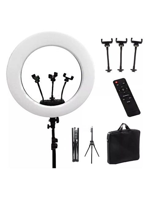 HQ-18 Live Stream Led Soft Ring Light Stand 45 سم عصا سيلفي للهواتف الذكية، مكياج فيديو ستوديو ترايبود ضوء حلقة