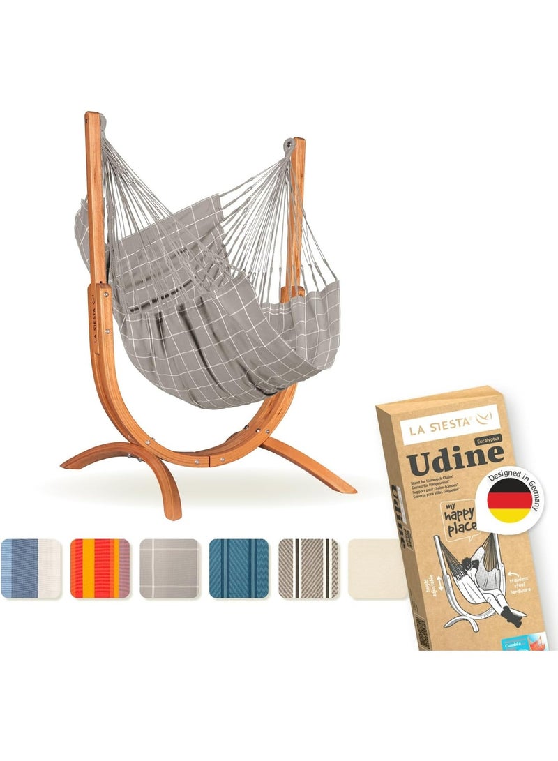 LA SIESTA Udine Outdoor Hammock Chair with Wooden Stand (W 115 cm) (Almond) - Image 1