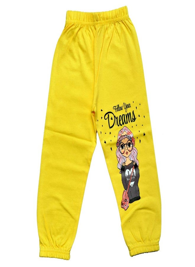T2F Girls Cotton Regular Fit Printed Track Pant (Pack of 5) - Image 3