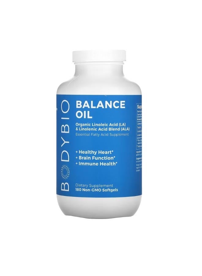 بودي بايو Balance Oil Linoleic Acid LA And Linolenic Acid Blend ALA 180 Non GMO Softgels - Image 1