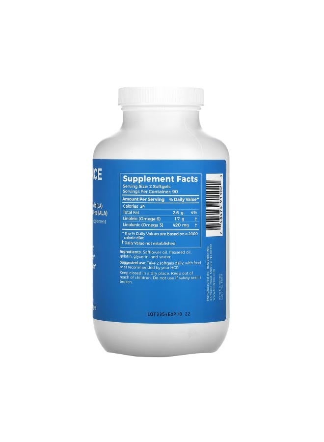 بودي بايو Balance Oil Linoleic Acid LA And Linolenic Acid Blend ALA 180 Non GMO Softgels - Image 2