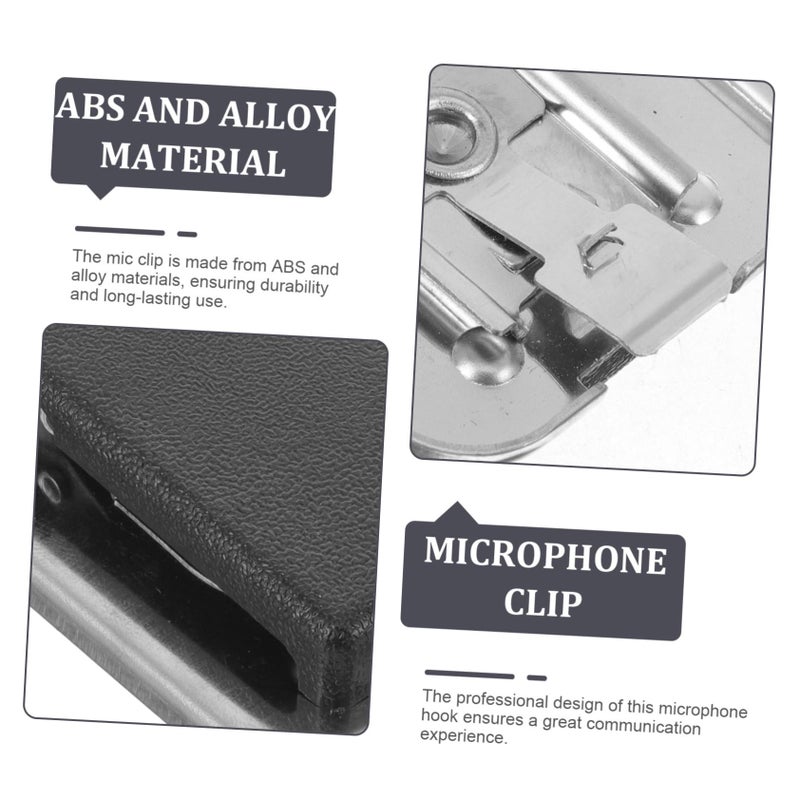 Black Microphone Clip Holder Portable Lightweight for Outdoor Events Communication - Image 3