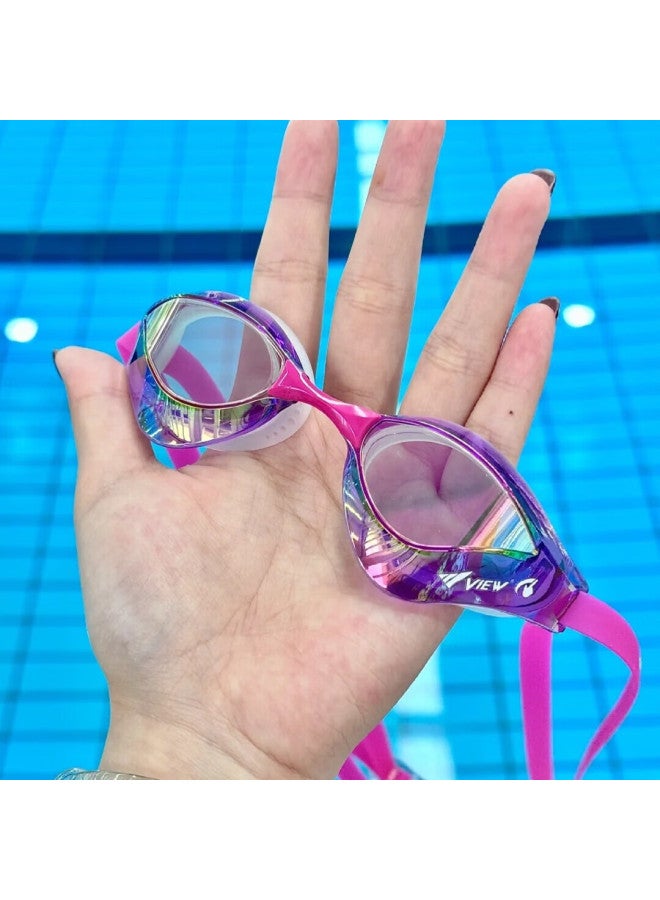 View Tabata View Racing Swim Goggles Anti-fog Adult Professional Compeion V230asamc Cdp - Image 3