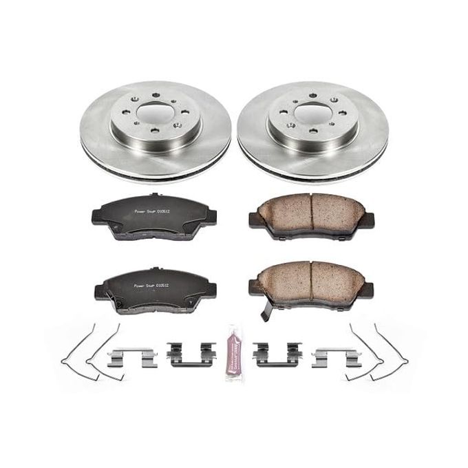 POWERSTOP Koe5382 Autospecialty Front Replacement Brake Kit-Oe Brake Rotors & Ceramic Brake Pads For Honda Fit 2009-2014 [Model Specific] - Image 5