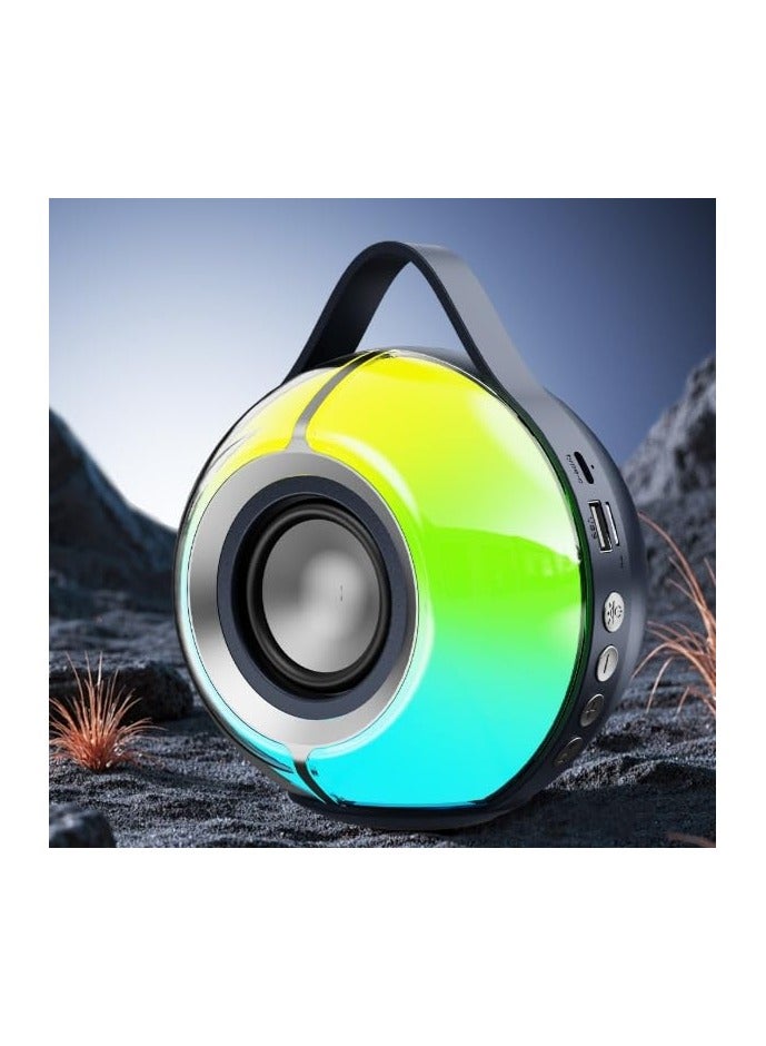 بيت الأناقة مكبر صوت بلوتوث AraHome RGB، مكبر صوت فرعي، مكبر صوت صغير، مكبر صوت ذكي، مدفع فولاذي صغير، مستوى مظهر عالي، إضاءة محيطة - Image 1