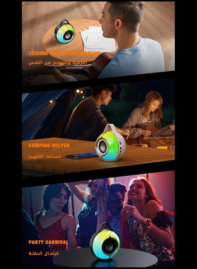 بيت الأناقة مكبر صوت بلوتوث AraHome RGB، مكبر صوت فرعي، مكبر صوت صغير، مكبر صوت ذكي، مدفع فولاذي صغير، مستوى مظهر عالي، إضاءة محيطة - Image 2
