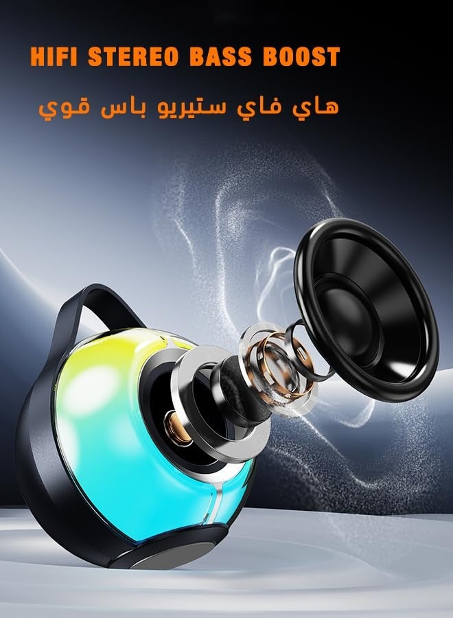 بيت الأناقة مكبر صوت بلوتوث AraHome RGB، مكبر صوت فرعي، مكبر صوت صغير، مكبر صوت ذكي، مدفع فولاذي صغير، مستوى مظهر عالي، إضاءة محيطة - Image 5