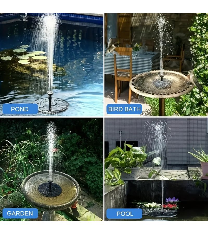 Floating Solar Water Pump With 6 Nozzles IPX8 For Bird Bath Garden Pond Pool Outdoor - Image 5