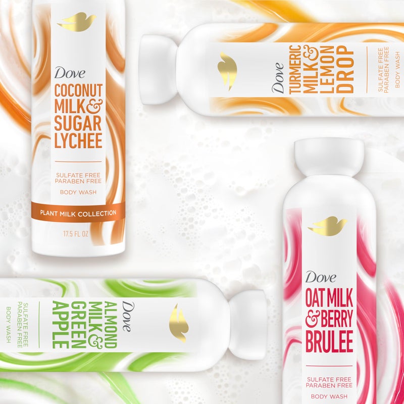 Dove غسول الجسم دوف بحليب النبات حليب الشوفان وتوت البري لترطيب البشرة منظف لطيف، خالي من الكبريتات أو البارابين، متوازن الحموضة 17.5 أونصة سائلة - Image 5