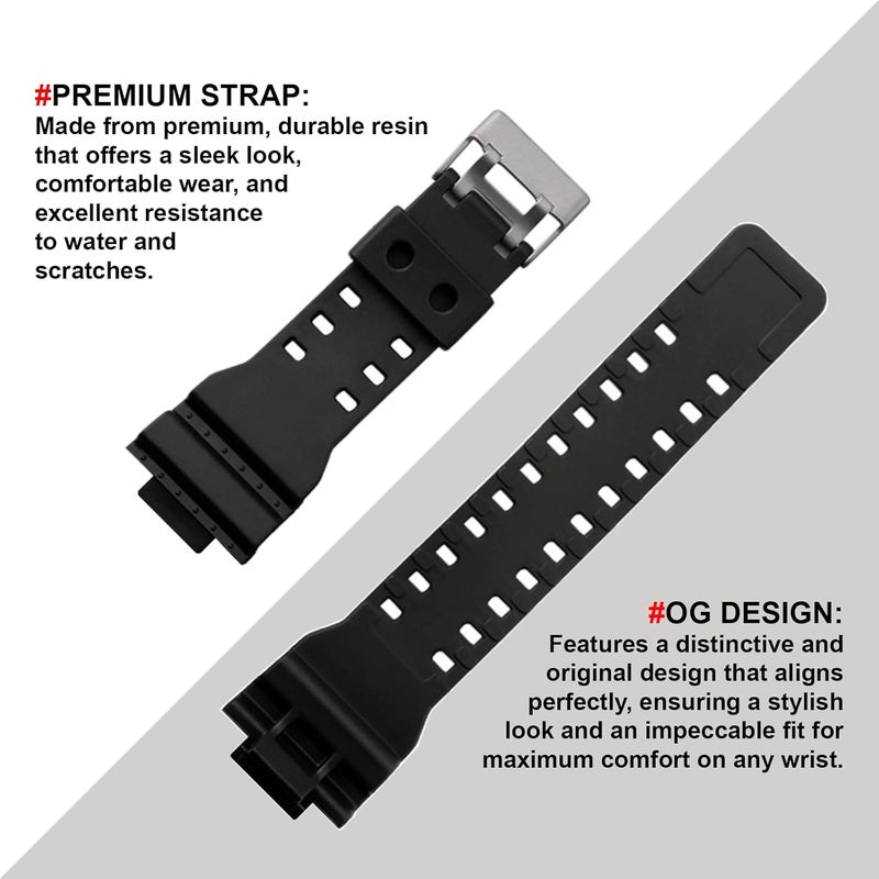 DBLACK ''CDS3'' 16MM Resin Watch Strap // Best Replacement, Compatible Strap with CASI0 Gshock GD-120, GA-100, GA-110, GA-100C & Other Model Watches - Image 3