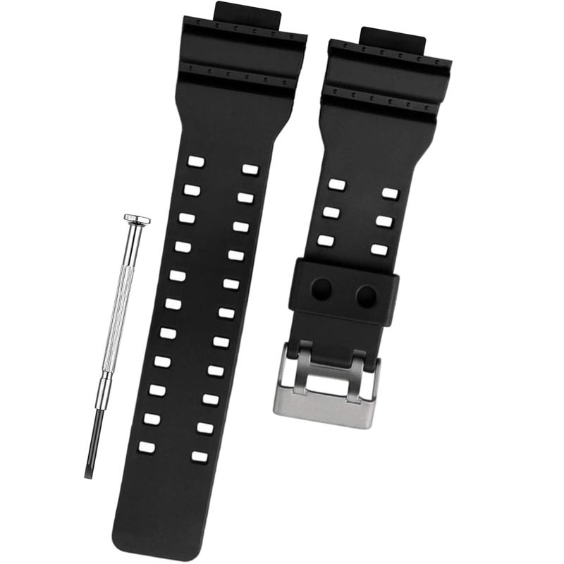 DBLACK ''CDS3'' 16MM Resin Watch Strap // Best Replacement, Compatible Strap with CASI0 Gshock GD-120, GA-100, GA-110, GA-100C & Other Model Watches - Image 1