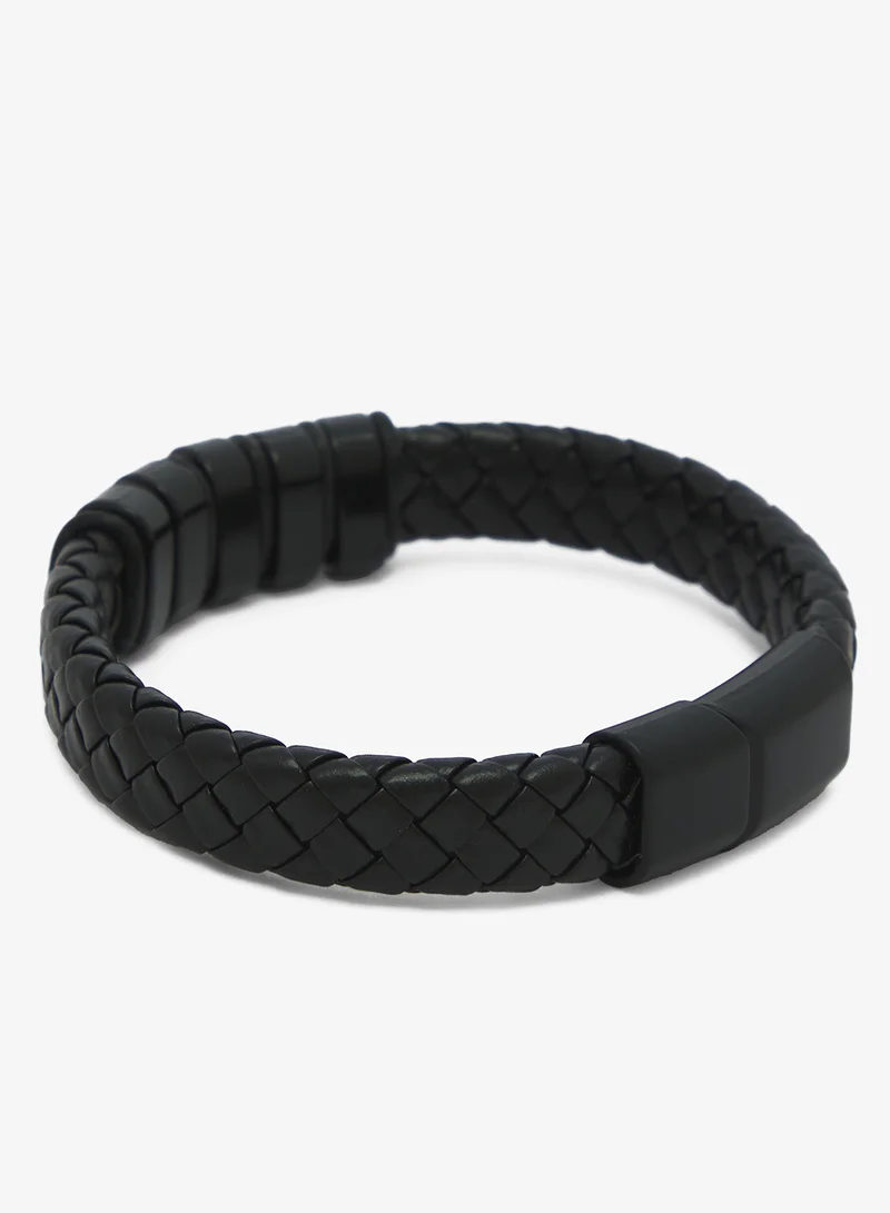 سفنتي فايف Fashion Frill Men's Leather Bracelet With Magnetic Clasp