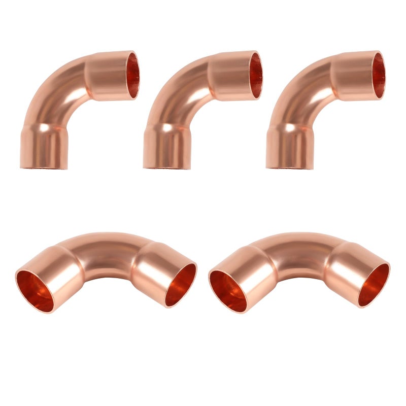 EFIELD Pack of 5 EFIELD 1 C X C Long Radius Copper 90Degree Elbow LF Copper Plumbing Fittings with Sweat Solder ConnectionCOPPER134 - Image 2