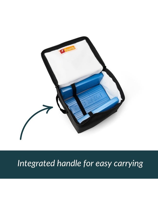 Ameda MYA Cool N Carry Portable Breast Milk Cooler Bag | Breastmilk Storage | Includes Insulated Cooler Bag, 3 Freezer Packs & 6 Breast Milk Storage Bottles - Image 3